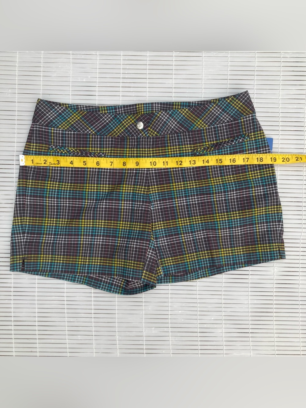 NEW Slazenger Plaid Hydro-Dri Performance Golf Shorts, Sz 6, Nine Iron Gray - Picture 7 of 14